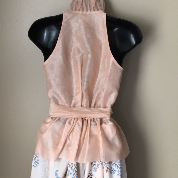 Moda international peach silk ruffle top - Picture 4 of 7